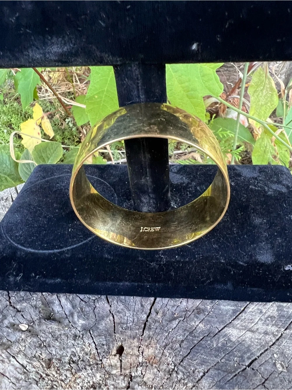 J. Crew Wide Gold Tone Cuff Bracelet in Brassy Gold